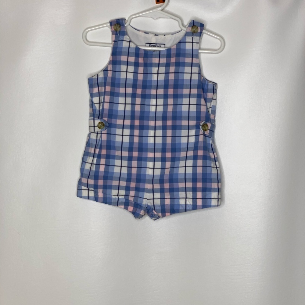 Hartstrings boys plaid Jon Jon romper 12m